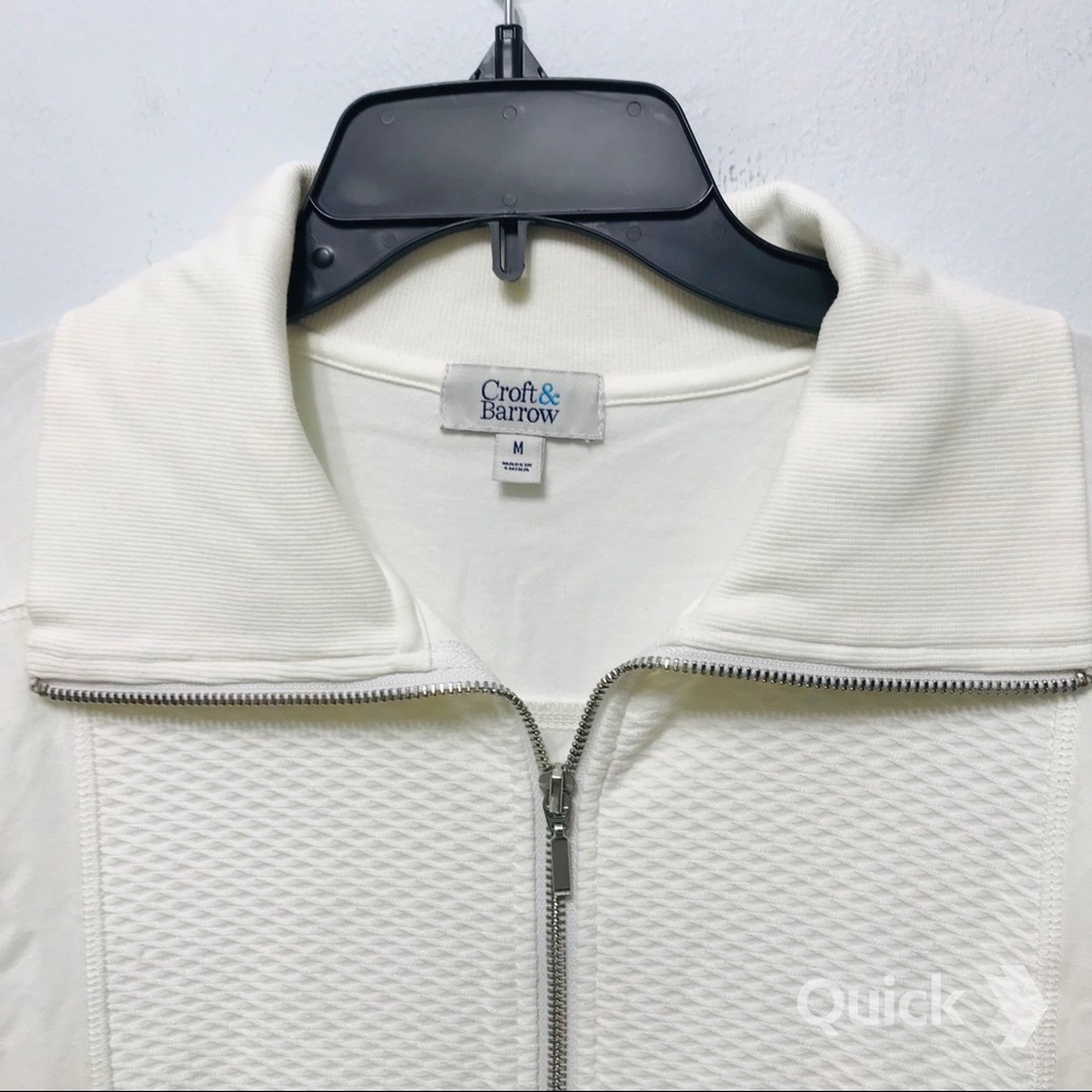 M - New Croft & Barrow Lightweight Track Jacket in Ivory - Picture 4 of 11